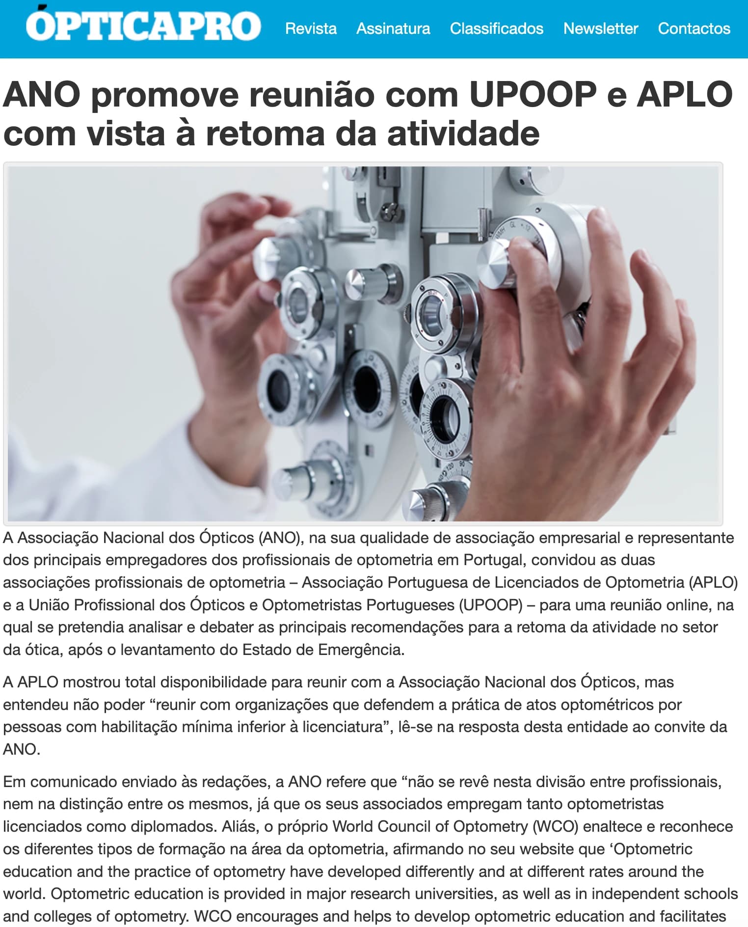 ANO promove reunião com UPOOP e APLO com vista à retoma da atividade