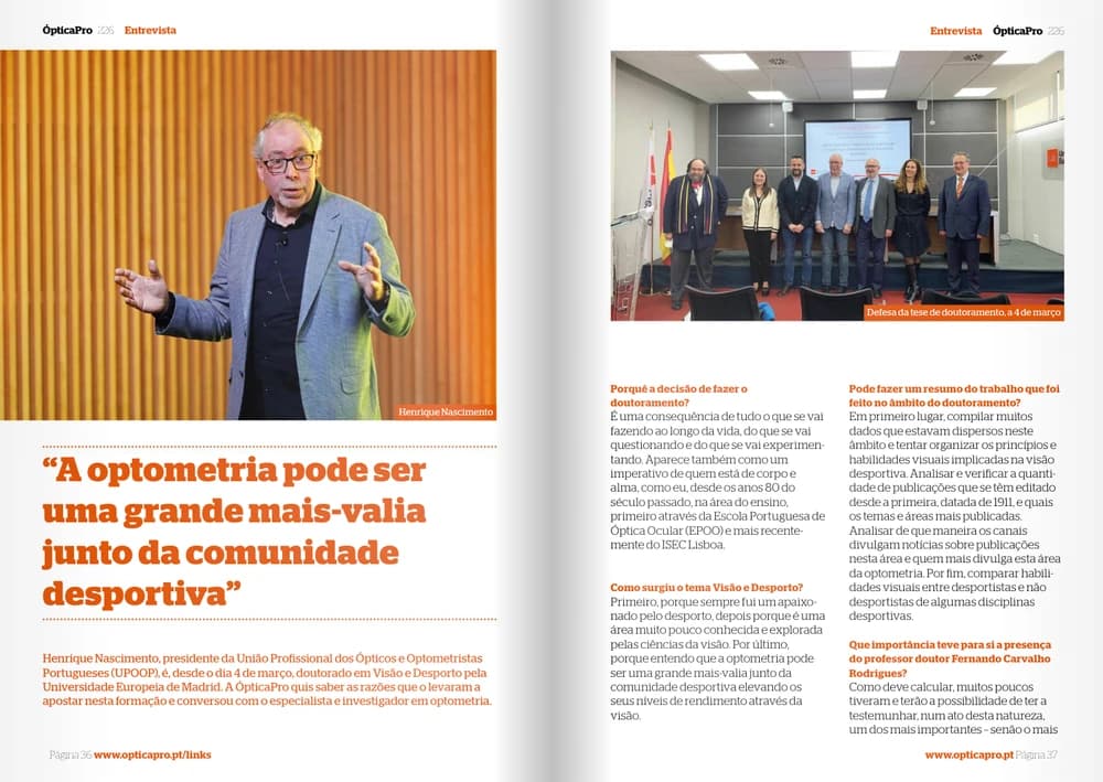 A Optometria pode ser uma grande mais-valia junto da comunidade desportiva