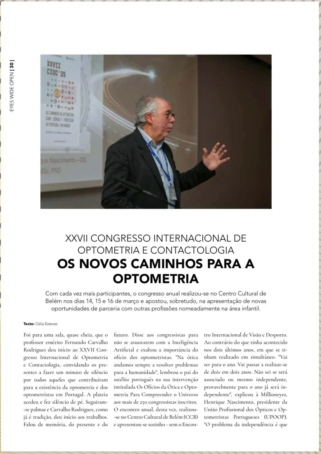 XXVII CIOC: Os novos caminhos para a optometria