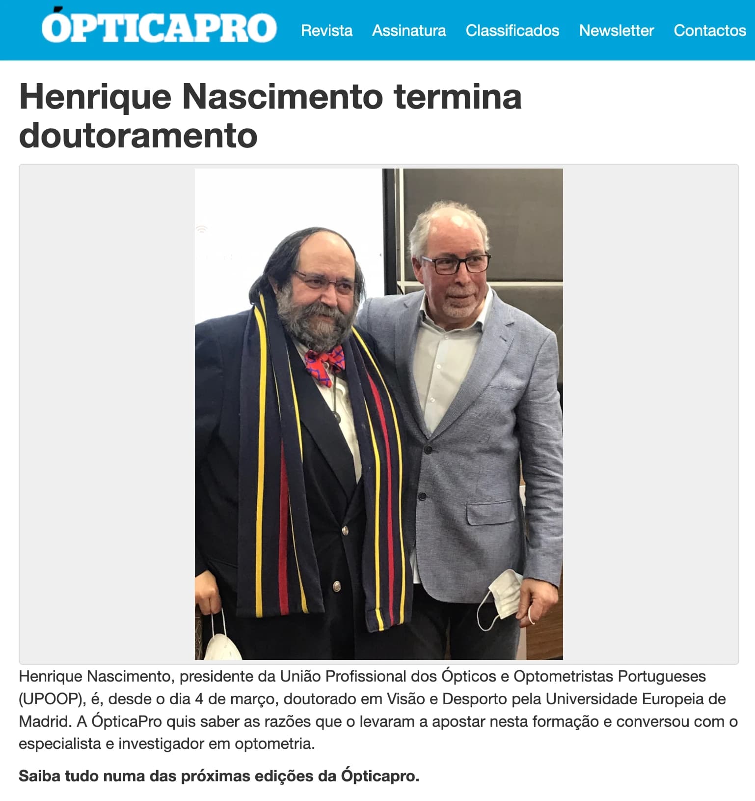 Henrique Nascimento termina doutoramento