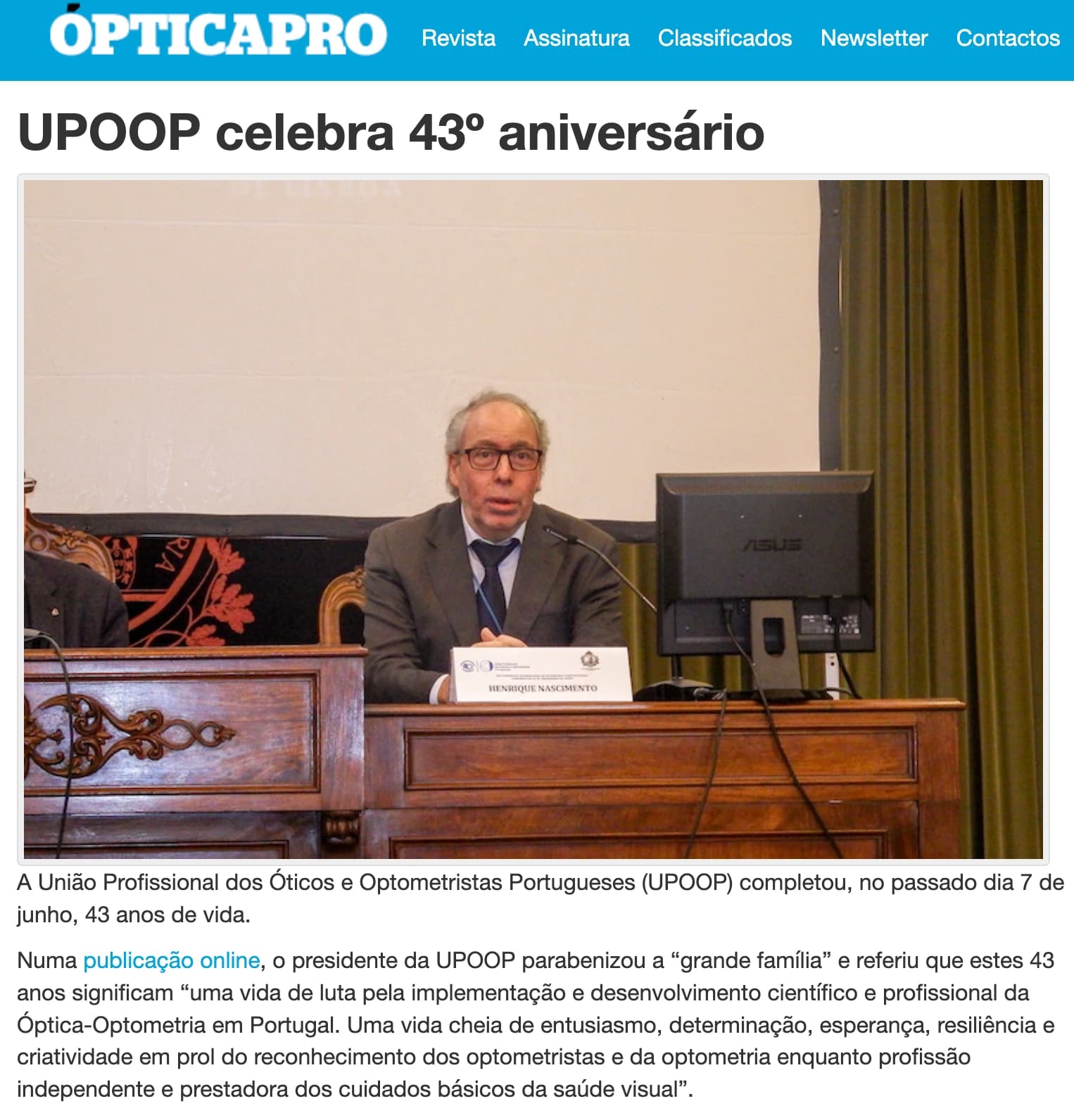 UPOOP celebra o 43º aniversário